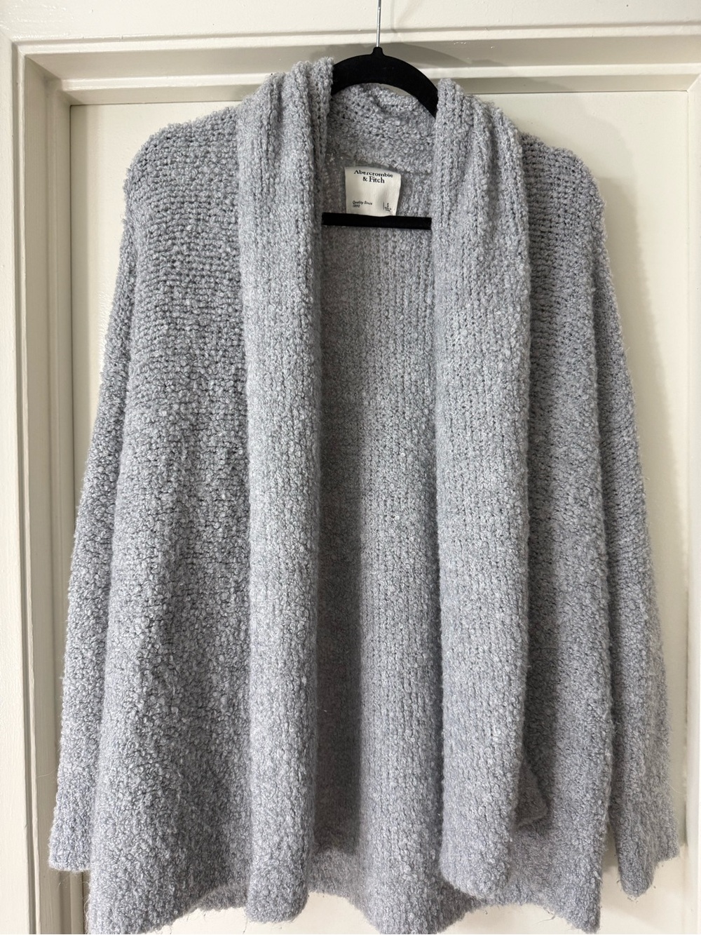 Abercrombie & Fitch Gray Wool-Blend Shawl Collar Cardigan Size Small